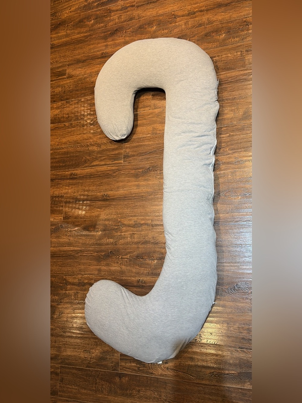 Grey J-Shaped Full Body Pregnancy Pillow